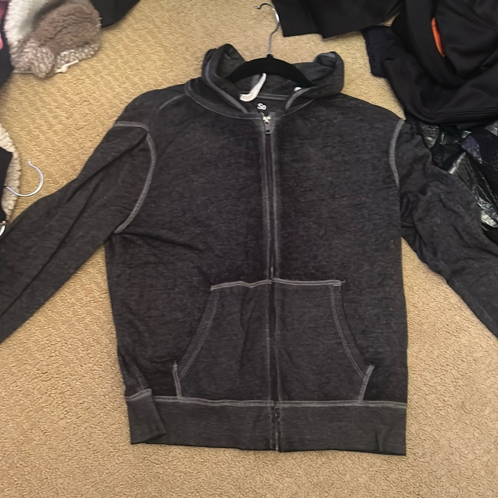 Dark grey zip up hoodie